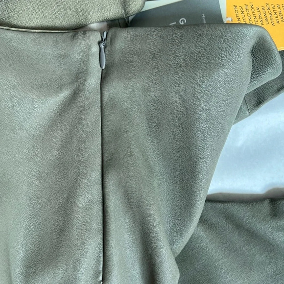 H&M Khaki Green Sage 100% Genuine Leather Leggings Pants Sz US 6 Eu 38 RRP $329 - Picture 12 of 13
